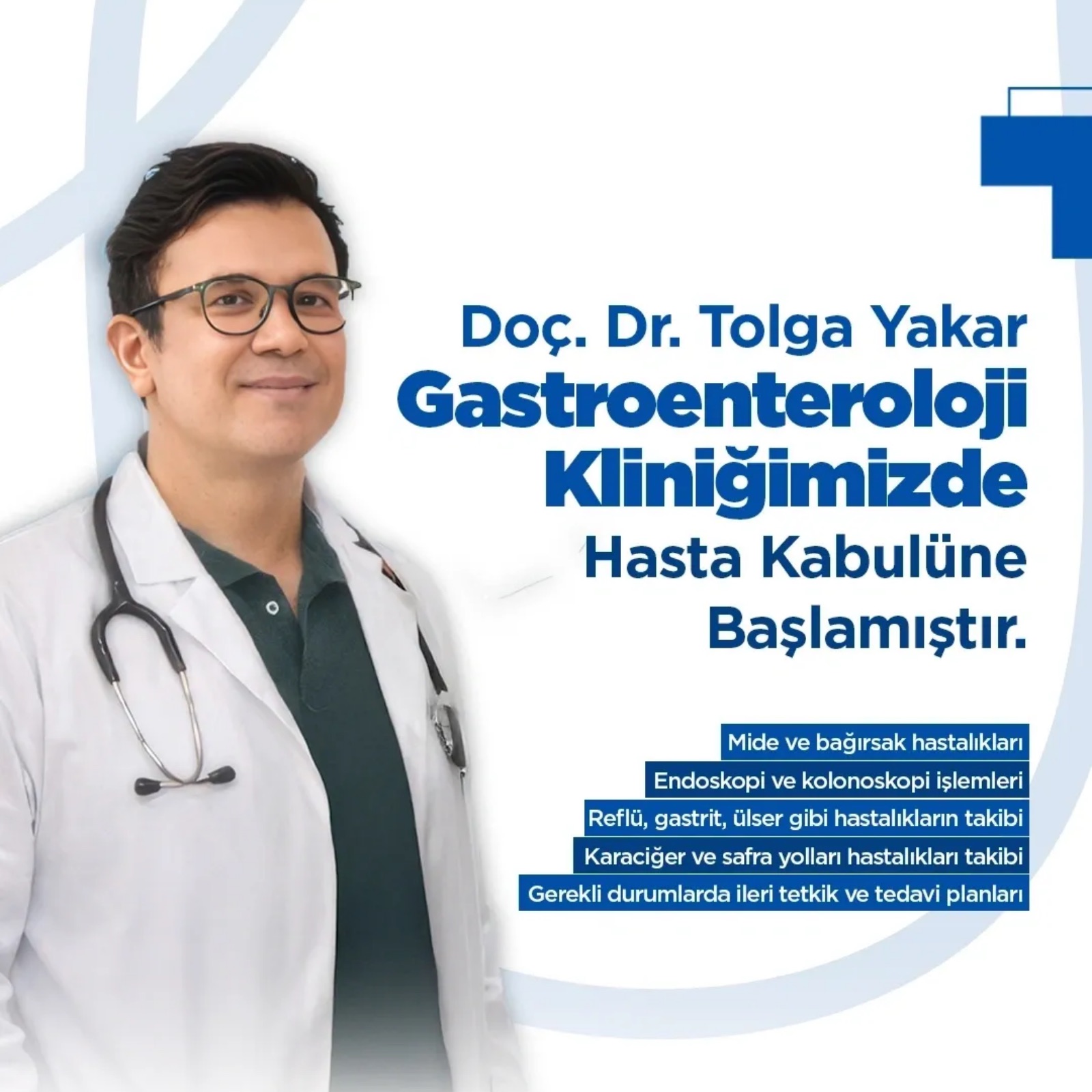 Gastroenteroloji Doç. Dr. Tolga Yakar Hizmete Başladı